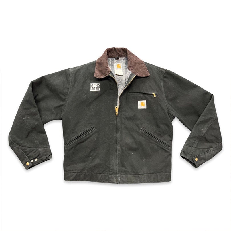 Vintage Carhartt Black Jacket Corduroy Collar Blanket Lined