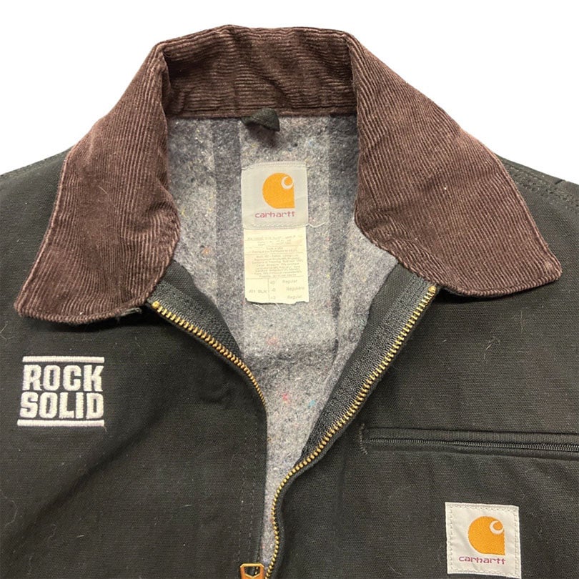 Vintage Carhartt Black Jacket Corduroy Collar Blanket Lined