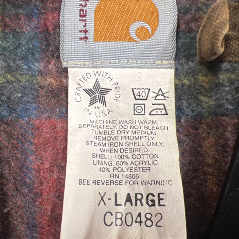 80s〜90s carhartt カーハート バナー 看板 ブラウン Vintage Carhartt Brown Jacket with Leather Collar | Avenger's Vintage